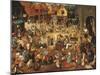 Battle Between Carnival, or Mardi Gras, and Lent-Pieter Bruegel the Elder-Mounted Art Print