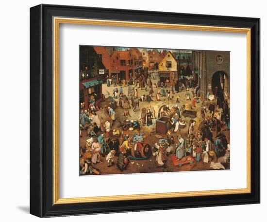 Battle Between Carnival, or Mardi Gras, and Lent-Pieter Bruegel the Elder-Framed Premium Giclee Print