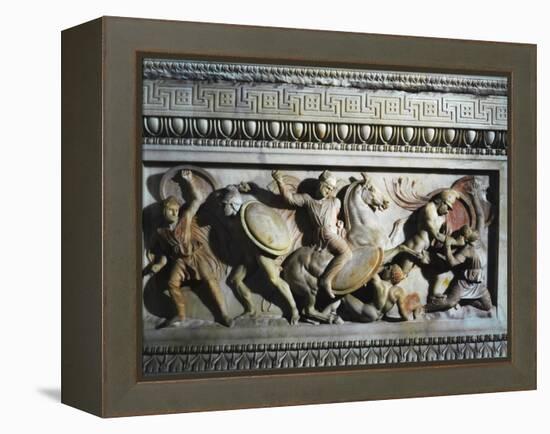 Battle Between Greeks and Persians, Relief, Alexander Sarcophagus-null-Framed Premier Image Canvas