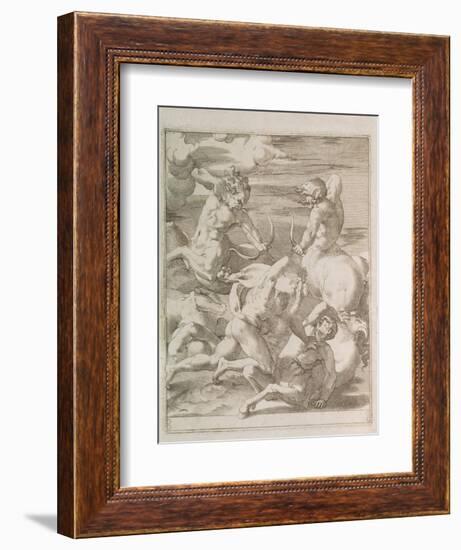 Battle Between Hercules and Centaurs, 1527-Gian Jacopo Caraglio-Framed Giclee Print