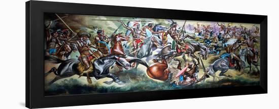 Battle Between Native American Indians and Soldiers-Ron Embleton-Framed Giclee Print