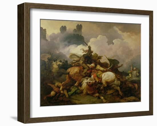 Battle Between Richard I Lionheart (1157-99) and Saladin (1137-93) in Palestine-Philip James De Loutherbourg-Framed Giclee Print