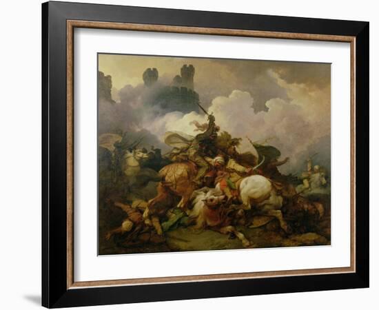 Battle Between Richard I Lionheart (1157-99) and Saladin (1137-93) in Palestine-Philip James De Loutherbourg-Framed Giclee Print