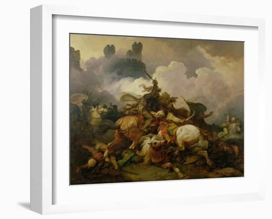 Battle Between Richard I Lionheart (1157-99) and Saladin (1137-93) in Palestine-Philip James De Loutherbourg-Framed Giclee Print