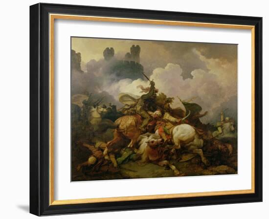 Battle Between Richard I Lionheart (1157-99) and Saladin (1137-93) in Palestine-Philip James De Loutherbourg-Framed Giclee Print