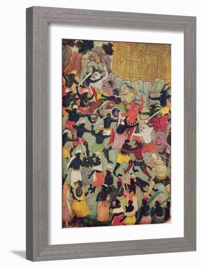 Battle Between the Armies of Rama and Ravana, Moghul-null-Framed Giclee Print
