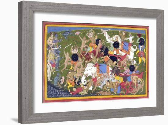 Battle Between the Armies of Rama and the King of Lanka-null-Framed Giclee Print