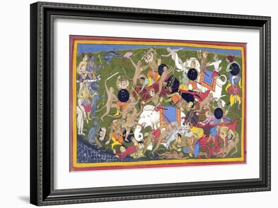 Battle Between the Armies of Rama and the King of Lanka-null-Framed Giclee Print