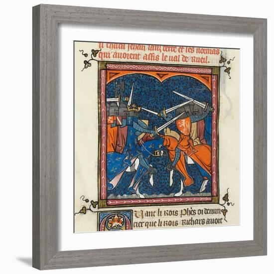 Battle between the French and English from the Grandes Chroniques de France-French-Framed Giclee Print