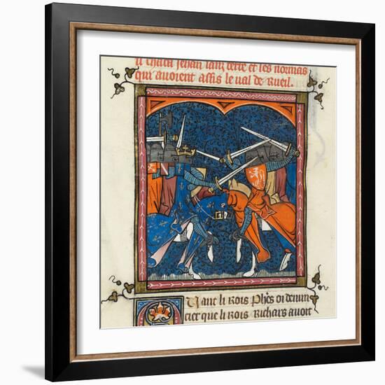 Battle between the French and English from the Grandes Chroniques de France-French-Framed Giclee Print