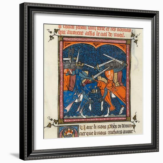 Battle between the French and English from the Grandes Chroniques de France-French-Framed Giclee Print