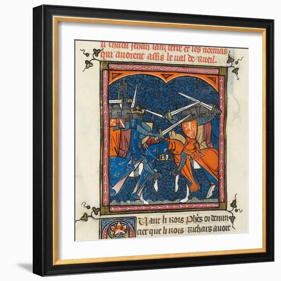 Battle between the French and English from the Grandes Chroniques de France-French-Framed Giclee Print