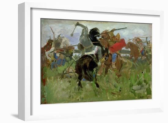 Battle Between the Scythians and the Slavonians, 1879-Victor Mikhailovich Vasnetsov-Framed Giclee Print