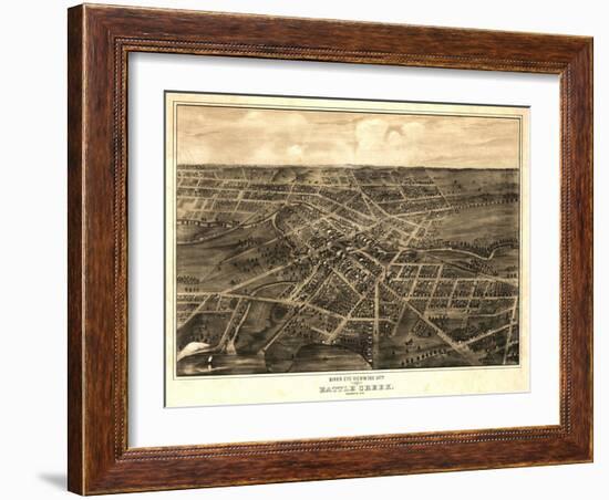 Battle Creek, Michigan - Panoramic Map-Lantern Press-Framed Art Print