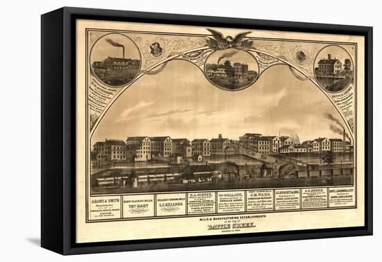 Battle Creek, Michigan - Panoramic Map-Lantern Press-Framed Stretched Canvas