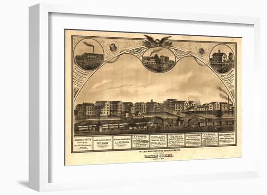 Battle Creek, Michigan - Panoramic Map-Lantern Press-Framed Art Print