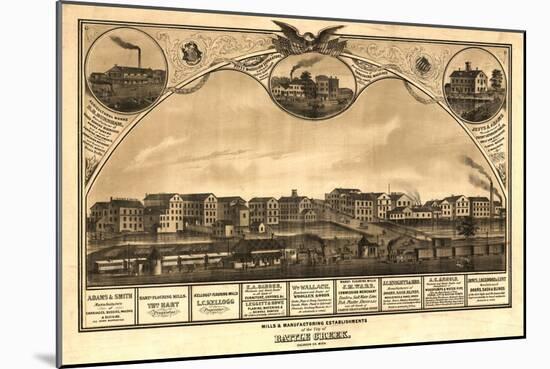 Battle Creek, Michigan - Panoramic Map-Lantern Press-Mounted Art Print