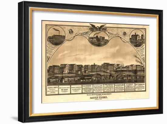 Battle Creek, Michigan - Panoramic Map-Lantern Press-Framed Art Print