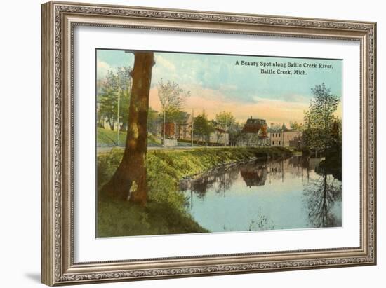 Battle Creek River, Battle Creek, Michigan-null-Framed Art Print