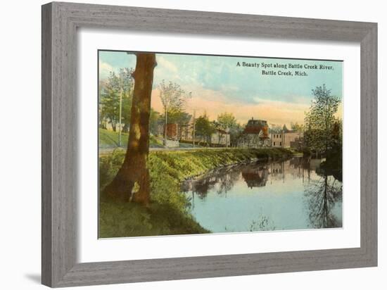 Battle Creek River, Battle Creek, Michigan-null-Framed Art Print