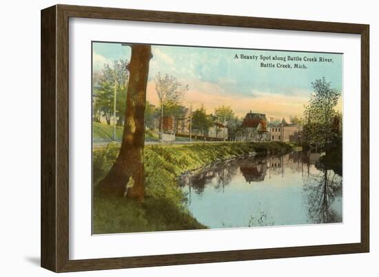 Battle Creek River, Battle Creek, Michigan-null-Framed Art Print