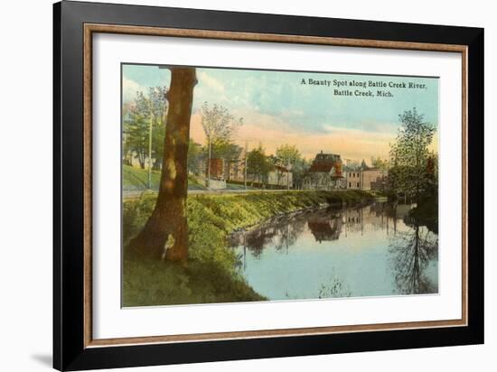 Battle Creek River, Battle Creek, Michigan-null-Framed Art Print