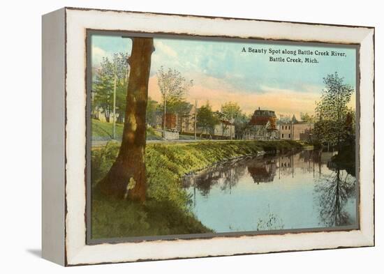 Battle Creek River, Battle Creek, Michigan-null-Framed Stretched Canvas