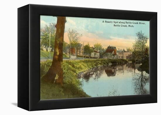 Battle Creek River, Battle Creek, Michigan-null-Framed Stretched Canvas