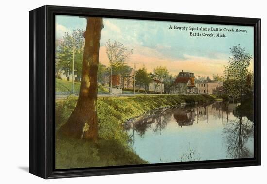 Battle Creek River, Battle Creek, Michigan-null-Framed Stretched Canvas