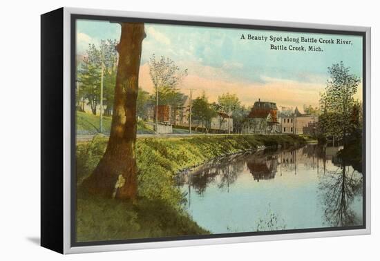 Battle Creek River, Battle Creek, Michigan-null-Framed Stretched Canvas