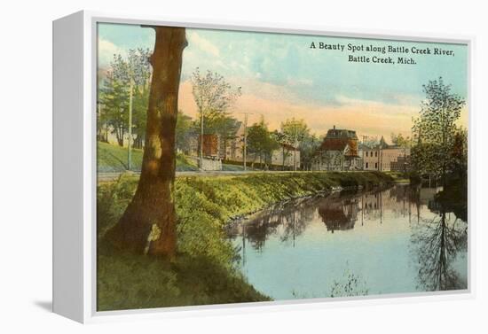 Battle Creek River, Battle Creek, Michigan-null-Framed Stretched Canvas