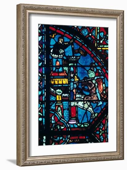 Battle for a City, Stained Glass, Chartres Cathedral, France, C1225-null-Framed Photographic Print