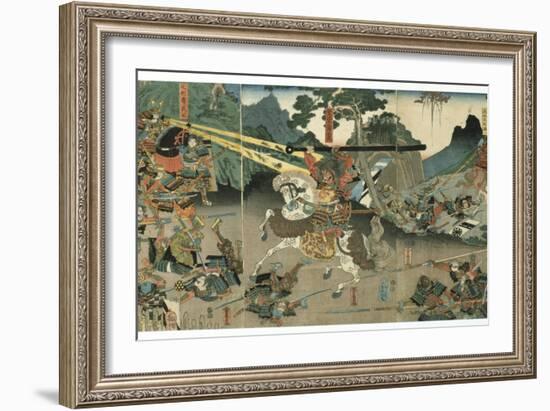 Battle, from the Series '47 Faithful Samurai, 1850-1880-Utagawa Yoshitora-Framed Giclee Print