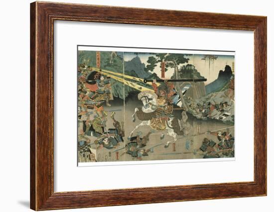 Battle, from the Series '47 Faithful Samurai, 1850-1880-Utagawa Yoshitora-Framed Giclee Print