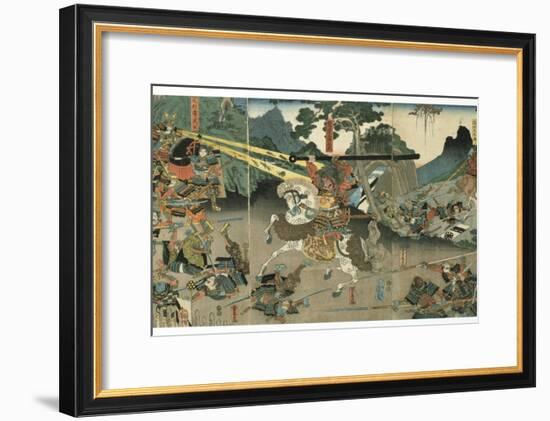 Battle, from the Series '47 Faithful Samurai, 1850-1880-Utagawa Yoshitora-Framed Giclee Print