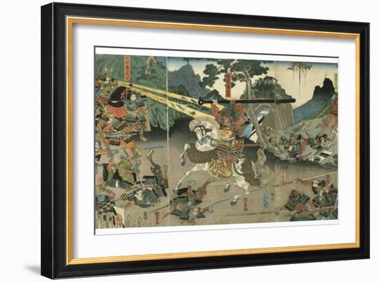 Battle, from the Series '47 Faithful Samurai, 1850-1880-Utagawa Yoshitora-Framed Giclee Print