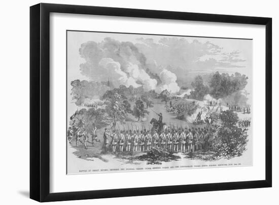 Battle Great Bethel, Confederates under Magruder Route Union-Frank Leslie-Framed Art Print