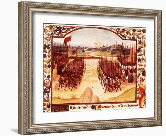 Battle of Agincourt, English army of King Henry V defeated French under Charles d'Albret-null-Framed Giclee Print