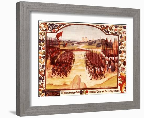 Battle of Agincourt, English army of King Henry V defeated French under Charles d'Albret-null-Framed Giclee Print