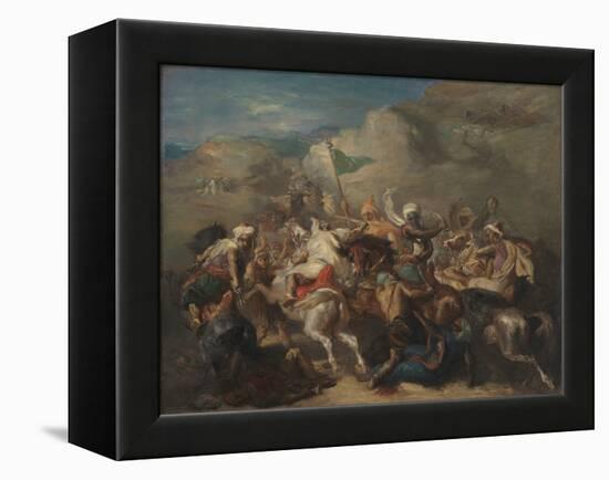 Battle of Arab Horsemen around a Standard (Bataille De Cavaliers Arabes Autour D'un Étendard), 1854-Theodore Chasseriau-Framed Premier Image Canvas