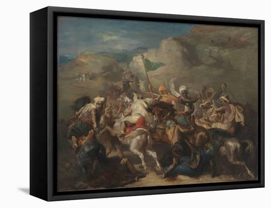 Battle of Arab Horsemen around a Standard (Bataille De Cavaliers Arabes Autour D'un Étendard), 1854-Theodore Chasseriau-Framed Premier Image Canvas