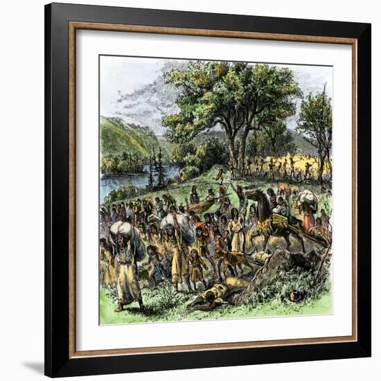 Battle of Bad Axe in Wisconsin, Ending the Black Hawk War, c.1832-null-Framed Giclee Print