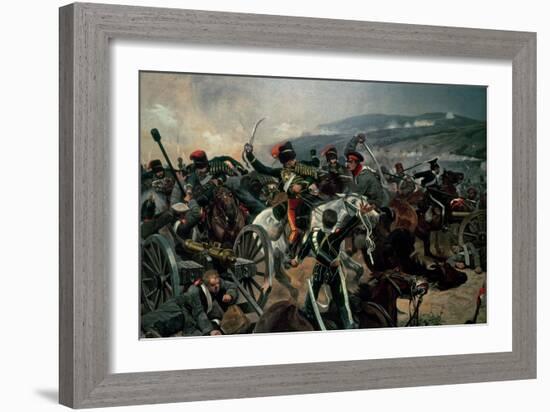 Battle of Balaclava, 25th October 1854, Relief of the Light Brigade (Colour Print)-Richard Caton Woodville II-Framed Giclee Print