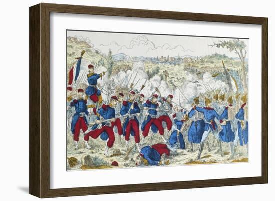 Battle of Borny-Colombey, at Metz, Between Prussians and French, August 14, 1870-null-Framed Giclee Print