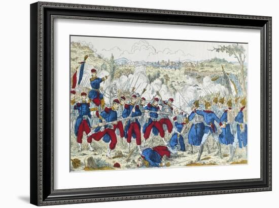 Battle of Borny-Colombey, at Metz, Between Prussians and French, August 14, 1870-null-Framed Giclee Print