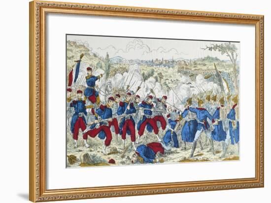 Battle of Borny-Colombey, at Metz, Between Prussians and French, August 14, 1870-null-Framed Giclee Print