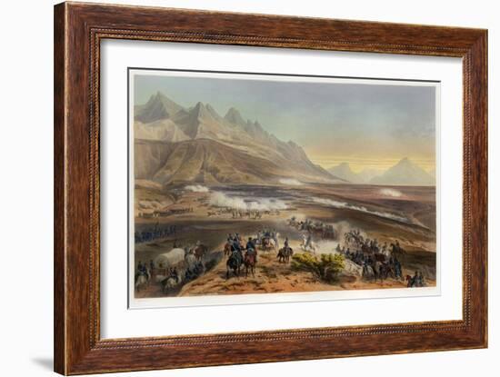 Battle of Buena Vista, from the War between the United States and Mexico, Pub. 1851 (Colour Lithogr-Carl Nebel-Framed Giclee Print