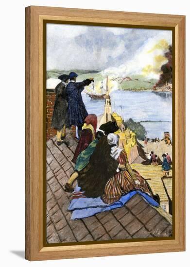 Battle of Bunker Hill Viewed by Boston Citizens on Rooftops-null-Framed Premier Image Canvas