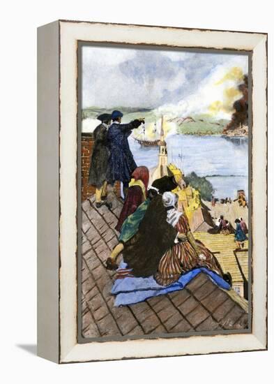 Battle of Bunker Hill Viewed by Boston Citizens on Rooftops-null-Framed Premier Image Canvas