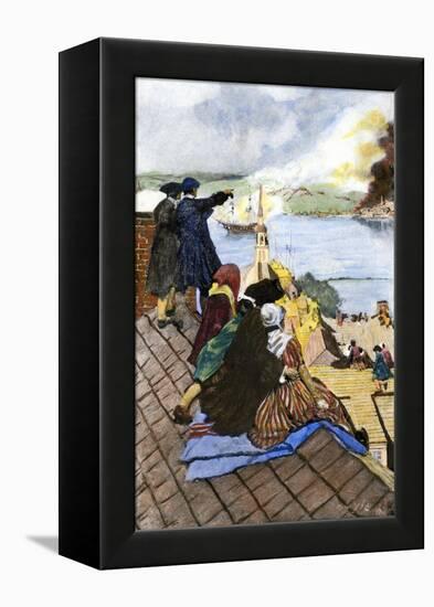 Battle of Bunker Hill Viewed by Boston Citizens on Rooftops-null-Framed Premier Image Canvas